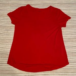 a.n.a Womens Scoop Neck Short Sleeve T-Shirt Cherry Red Size Medium